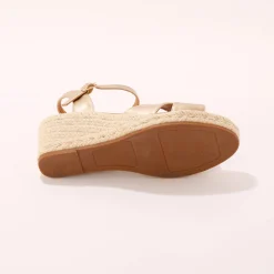 Sandalen En Espadrilles|Schoenen<Blancheporte Sandalen met sleehak en gekruiste riempjes goudkleurig