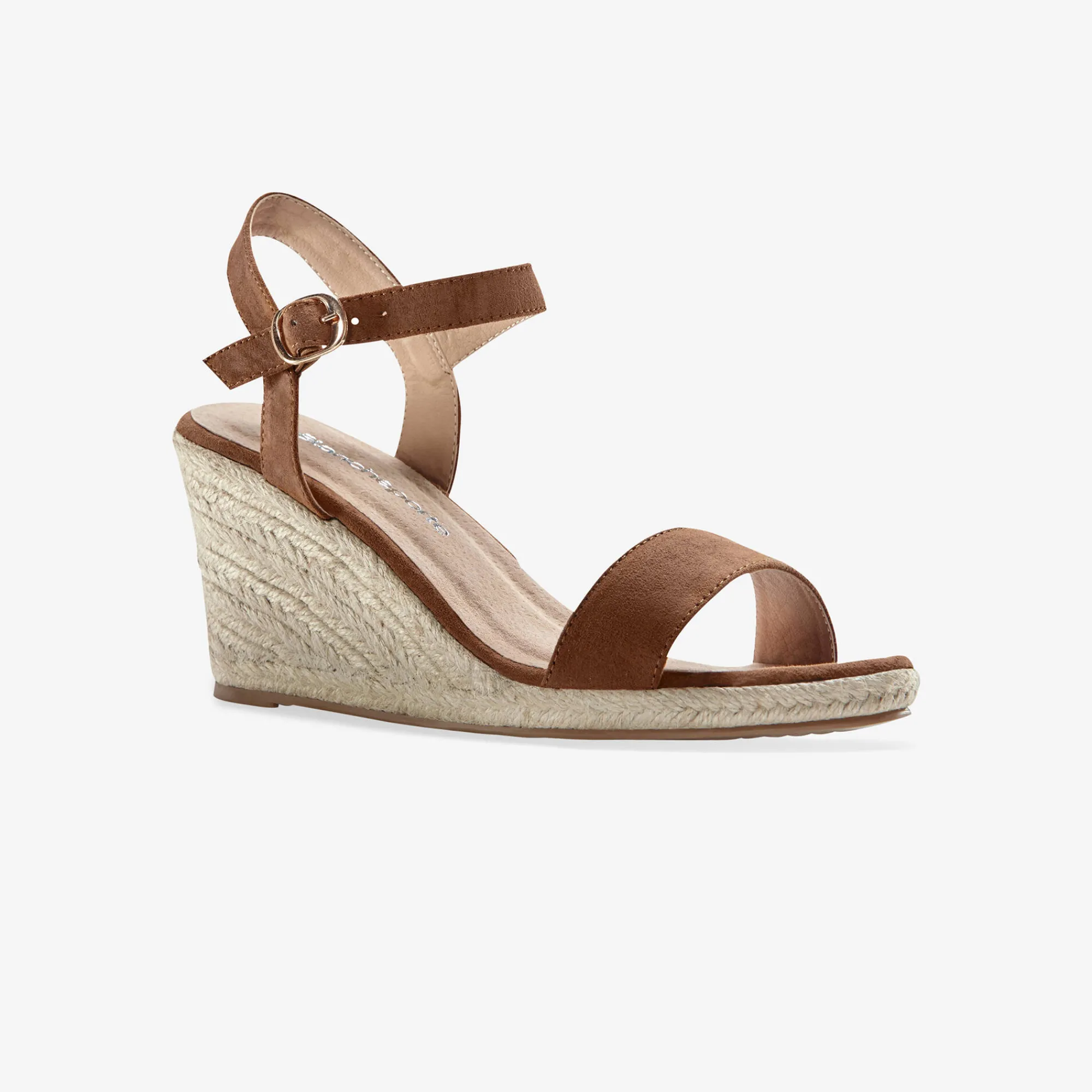 Sandalen En Espadrilles|Schoenen<Blancheporte Sandalen met sleehak in koord donkerbeige
