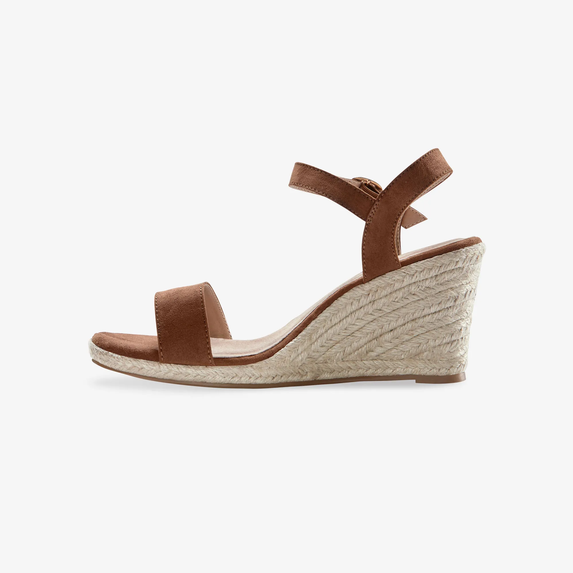 Sandalen En Espadrilles|Schoenen<Blancheporte Sandalen met sleehak in koord donkerbeige