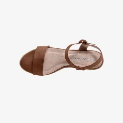 Sandalen En Espadrilles|Schoenen<Blancheporte Sandalen met sleehak in koord donkerbeige