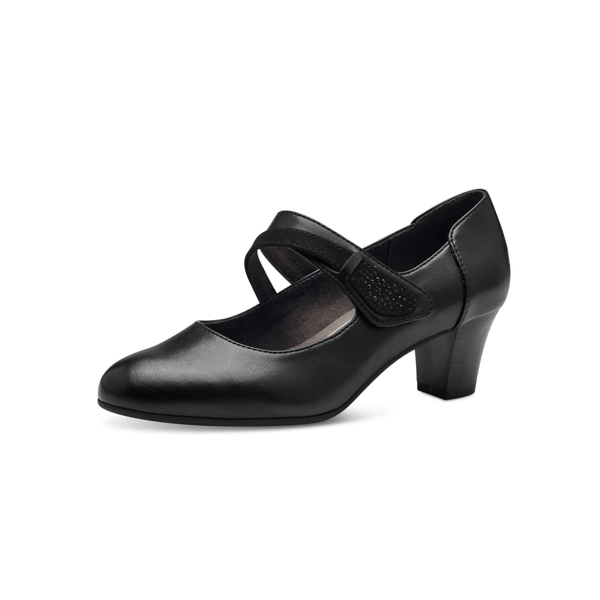 Pumps|Schoenen<Jana Schoenen met riempje en hak zwart