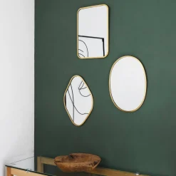 Feestdecoratie|Decoratieartikel<Blancheporte Set van 3 decoratieve spiegels goudkleurig
