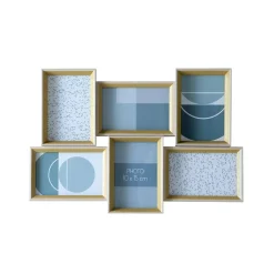 Decoratieartikel<Blancheporte Set van 6 en fotolijstjes hout