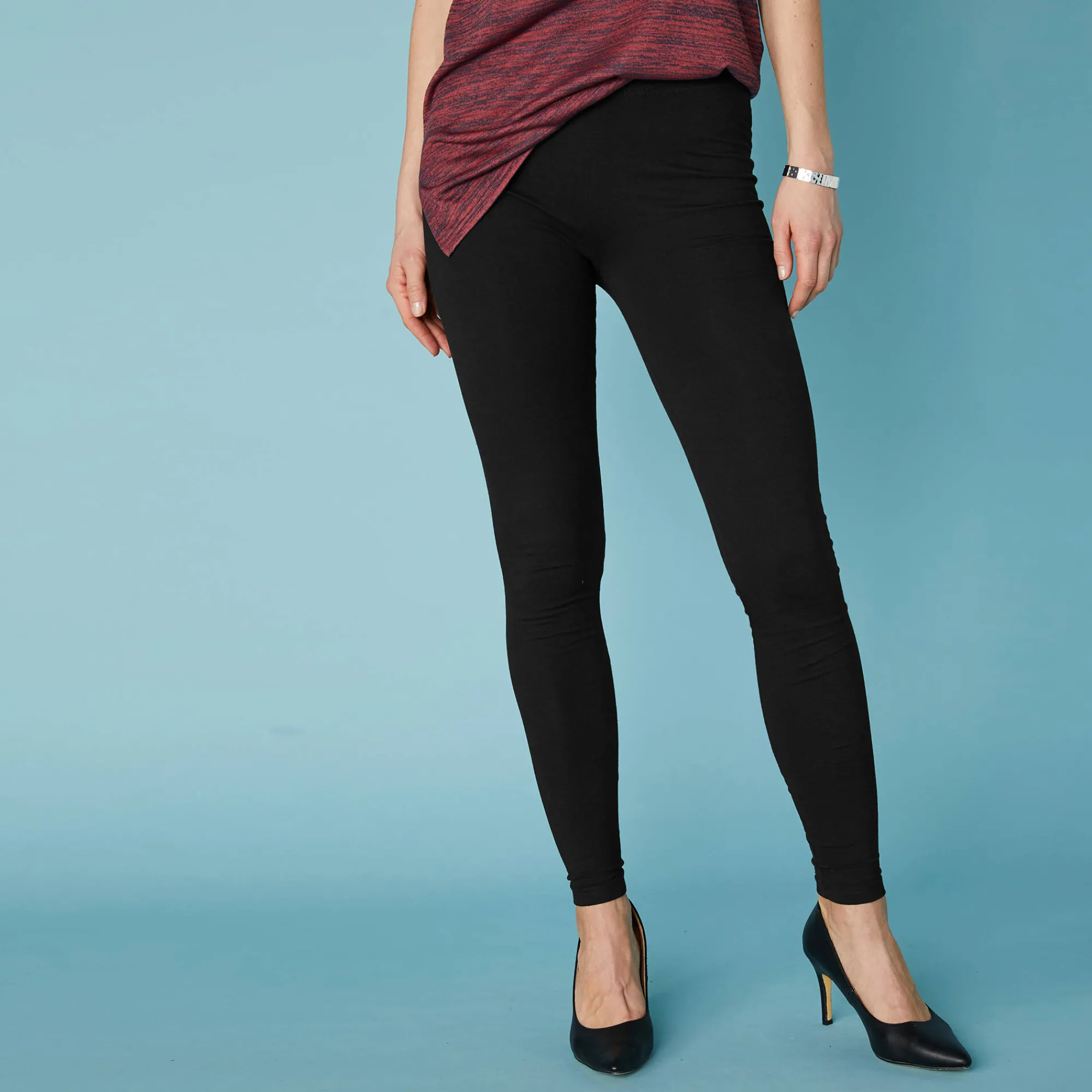 Legging<Blancheporte Set van 2 leggings met elastische taille karamel / zwart
