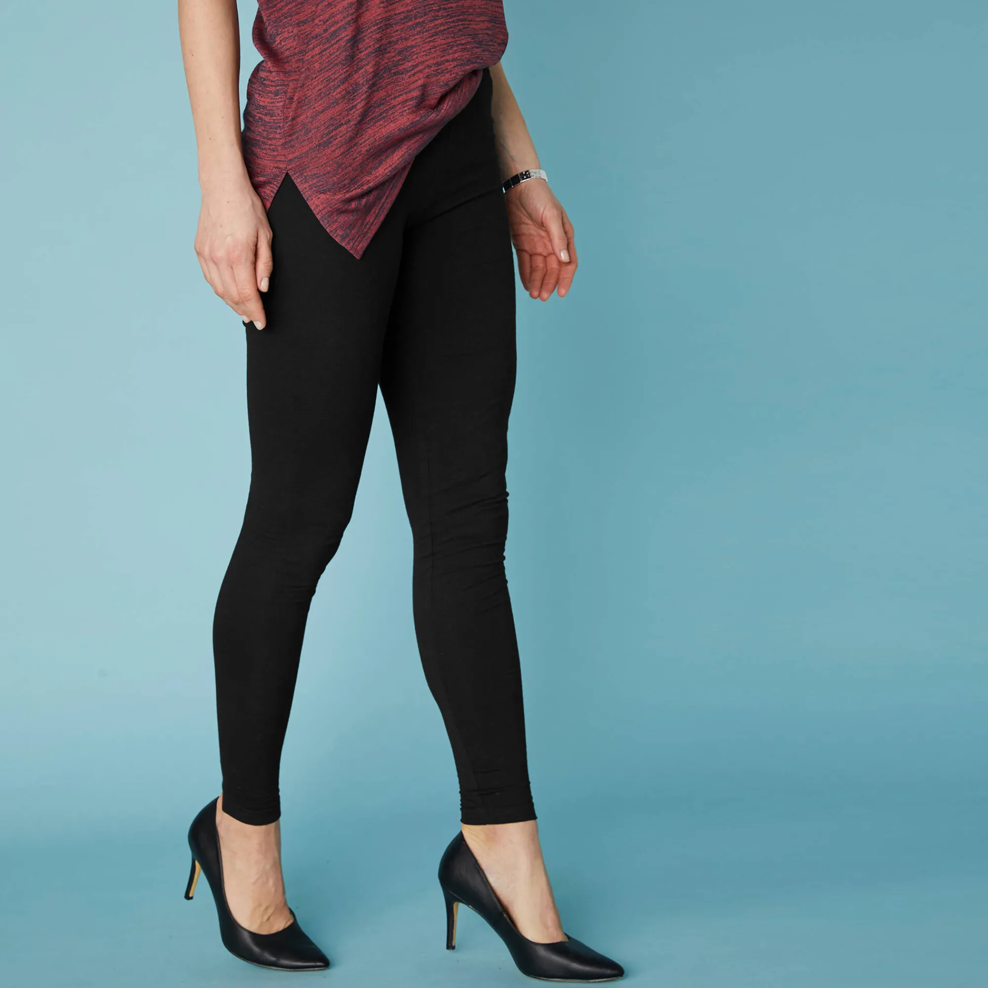 Legging<Blancheporte Set van 2 leggings met elastische taille karamel / zwart