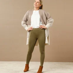 Legging<Blancheporte Set van 2 leggings met elastische taille bronskleur / zwart