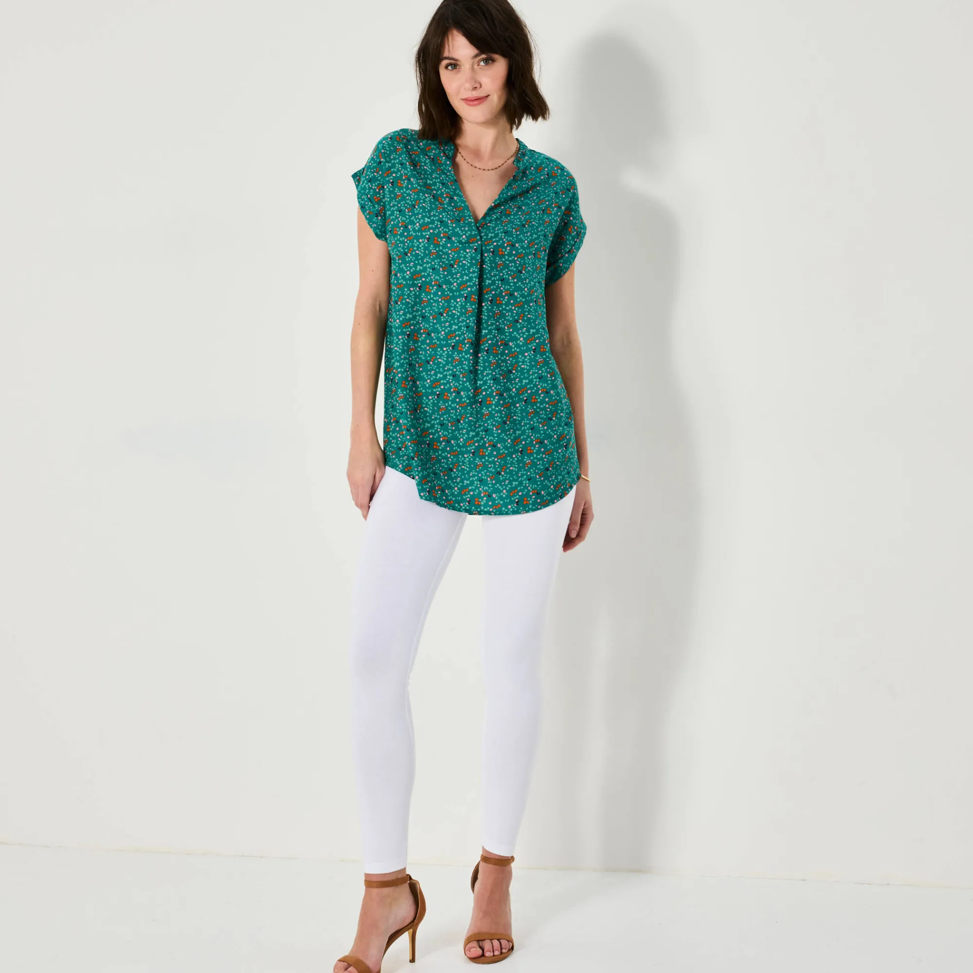 Legging<Blancheporte Set van 2 leggings met elastische taille wit / zwart