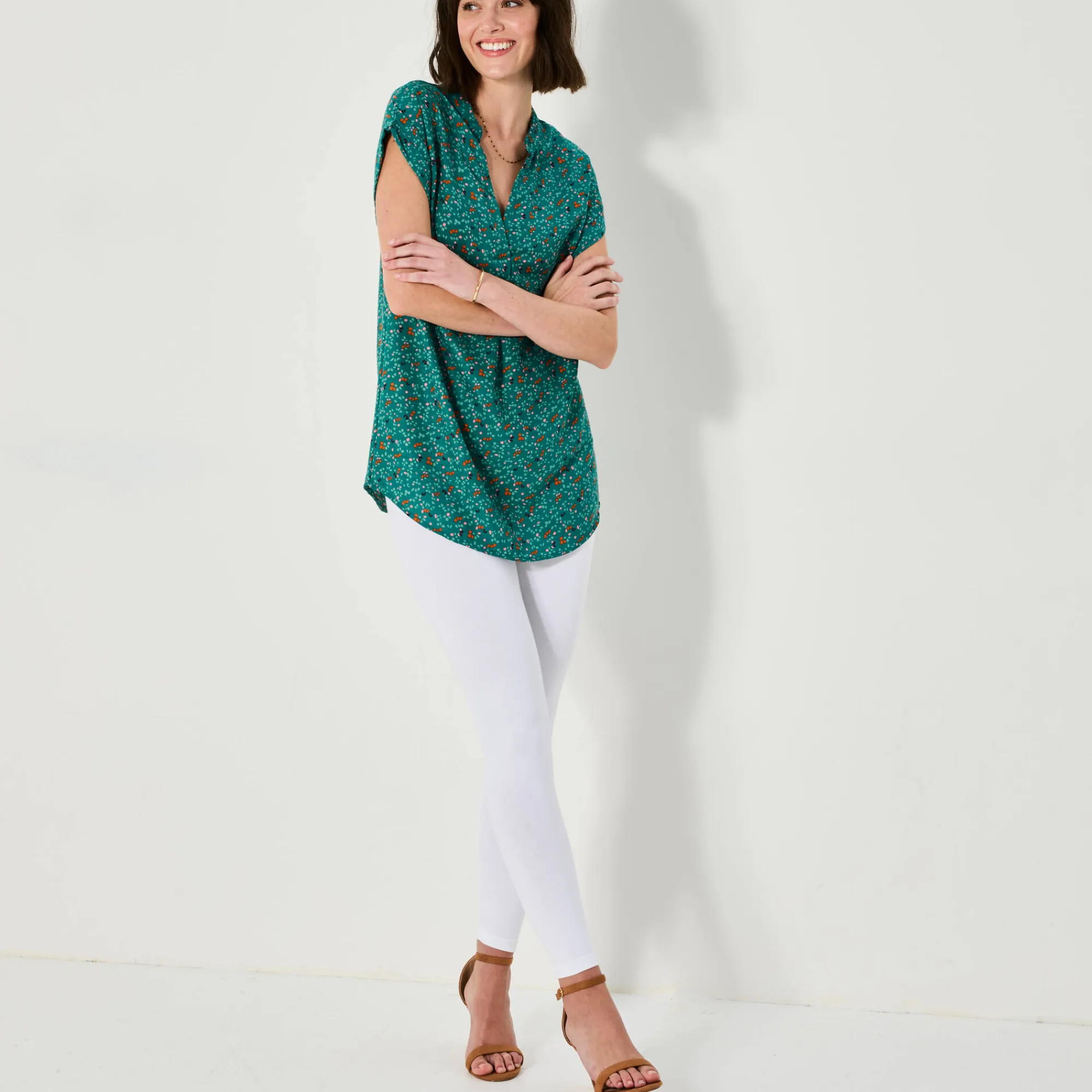 Legging<Blancheporte Set van 2 leggings met elastische taille wit / zwart