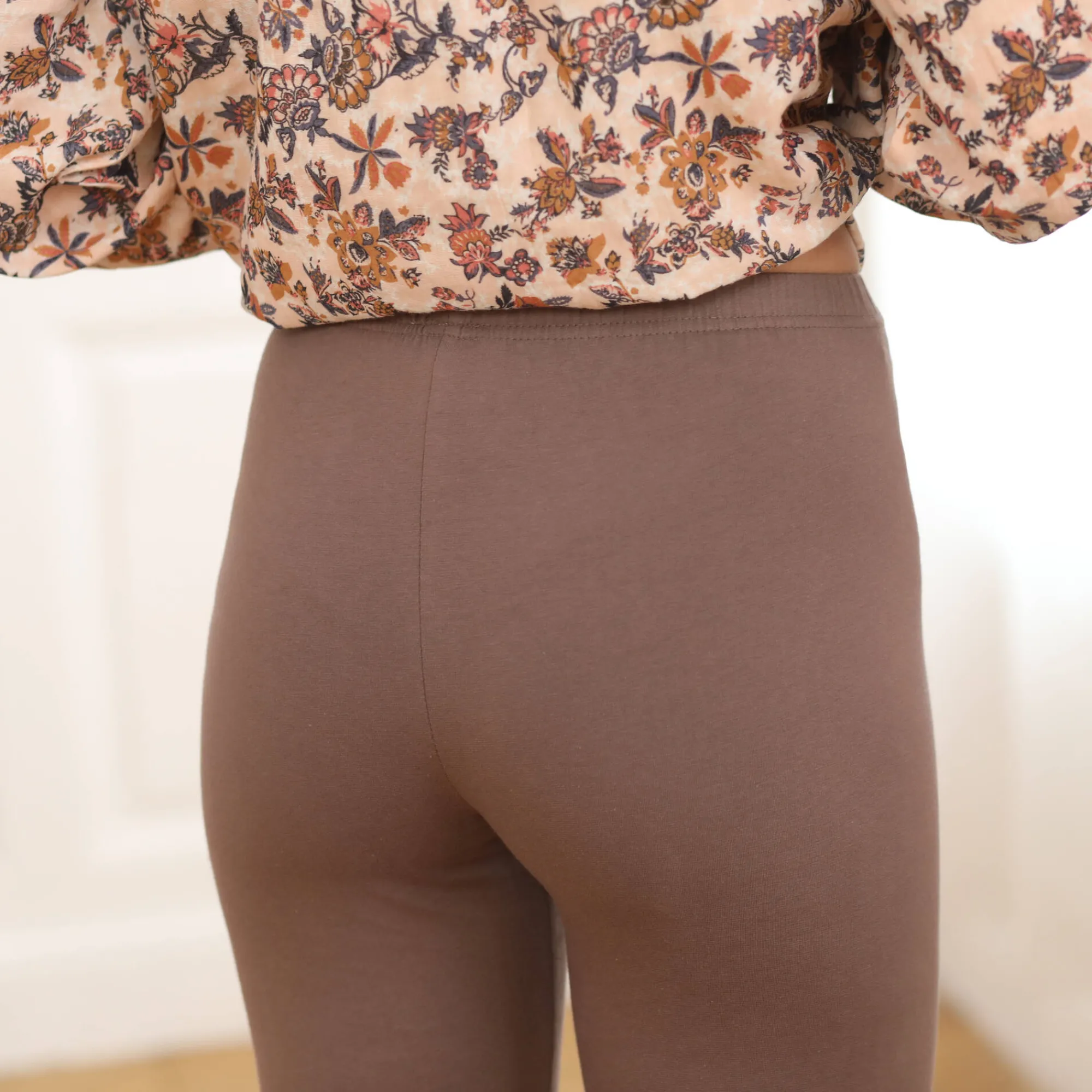 Legging<Blancheporte Set van 2 leggings met elastische taille zwart + hazelnootbruin