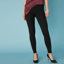 Legging<Blancheporte Set van 2 leggings met elastische taille zwart + hazelnootbruin
