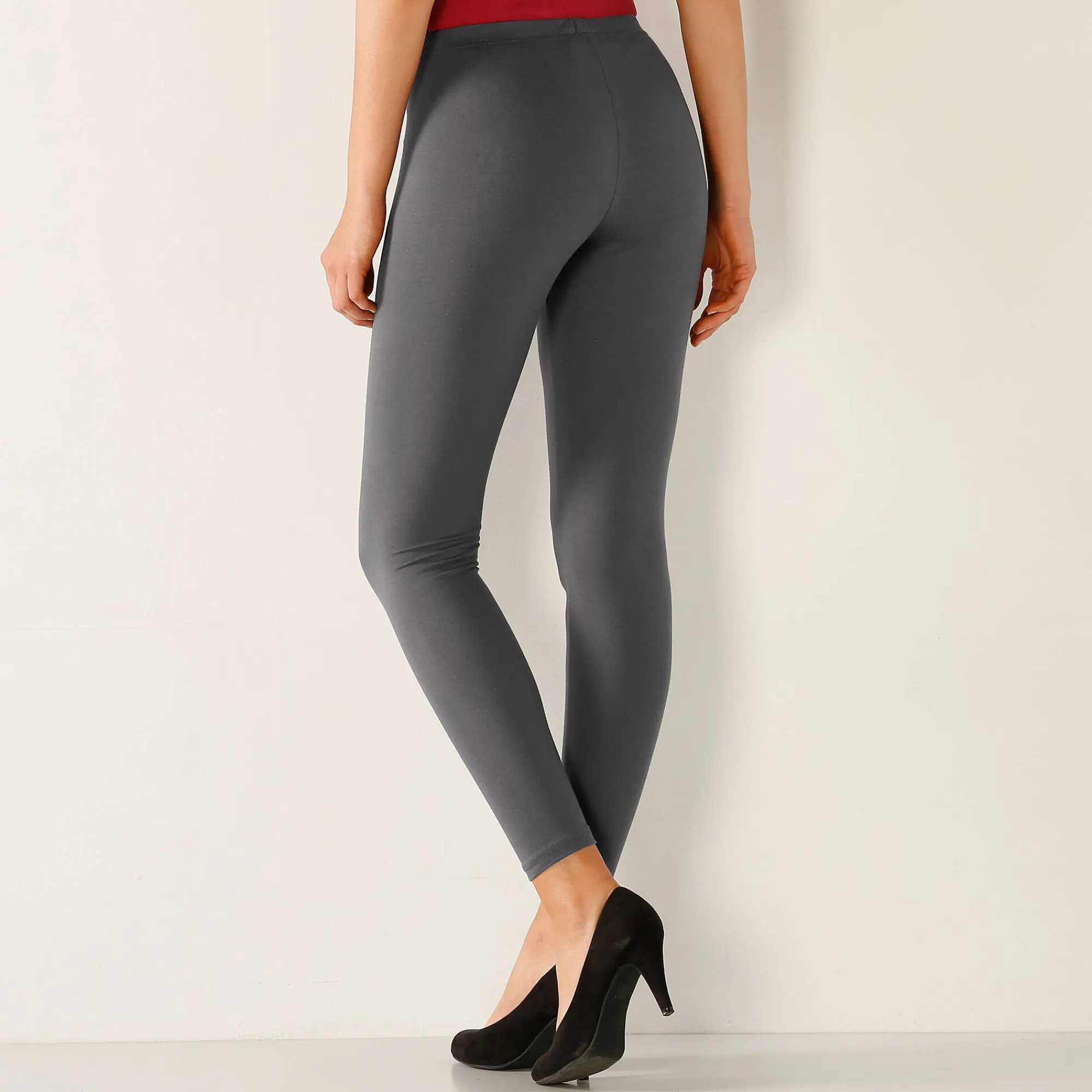 Legging<Blancheporte Set van 2 leggings met elastische taille antraciet / zwart