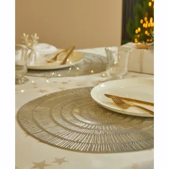 Placemat<Blancheporte Set van 2 metallic placemats zilverkleurig