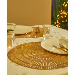 Placemat<Blancheporte Set van 2 metallic placemats goudkleurig