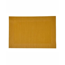 Placemat<Blancheporte Set van 4 placemats - gevlochten vinyl kerrie