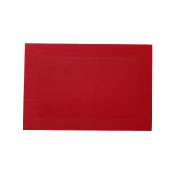 Placemat<Blancheporte Set van 4 placemats - gevlochten vinyl rood
