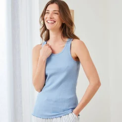Pyjama<Blancheporte Set van 2 pyjamatopjes blauw + roze
