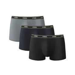 Ondergoed<Athena Set van 3 shorty's, Ecopack ® marine + zwart + grijs