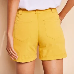 Short<Blancheporte Short in stretchkatoen saffraangeel