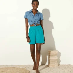 Short<Blancheporte Short met rokje-effect - set van 2 wit / turkoois