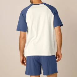 Pyjama En Kamerjas<Blancheporte Shortama met bamboemotief ecru / indigo