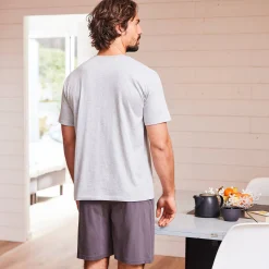 Pyjama En Kamerjas<Blancheporte Shortama met korte mouwen Marmotte chiné grijs
