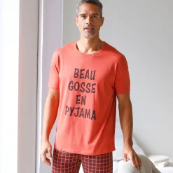 Pyjama En Kamerjas<Blancheporte Shortama met ronde hals en letterprint tomette