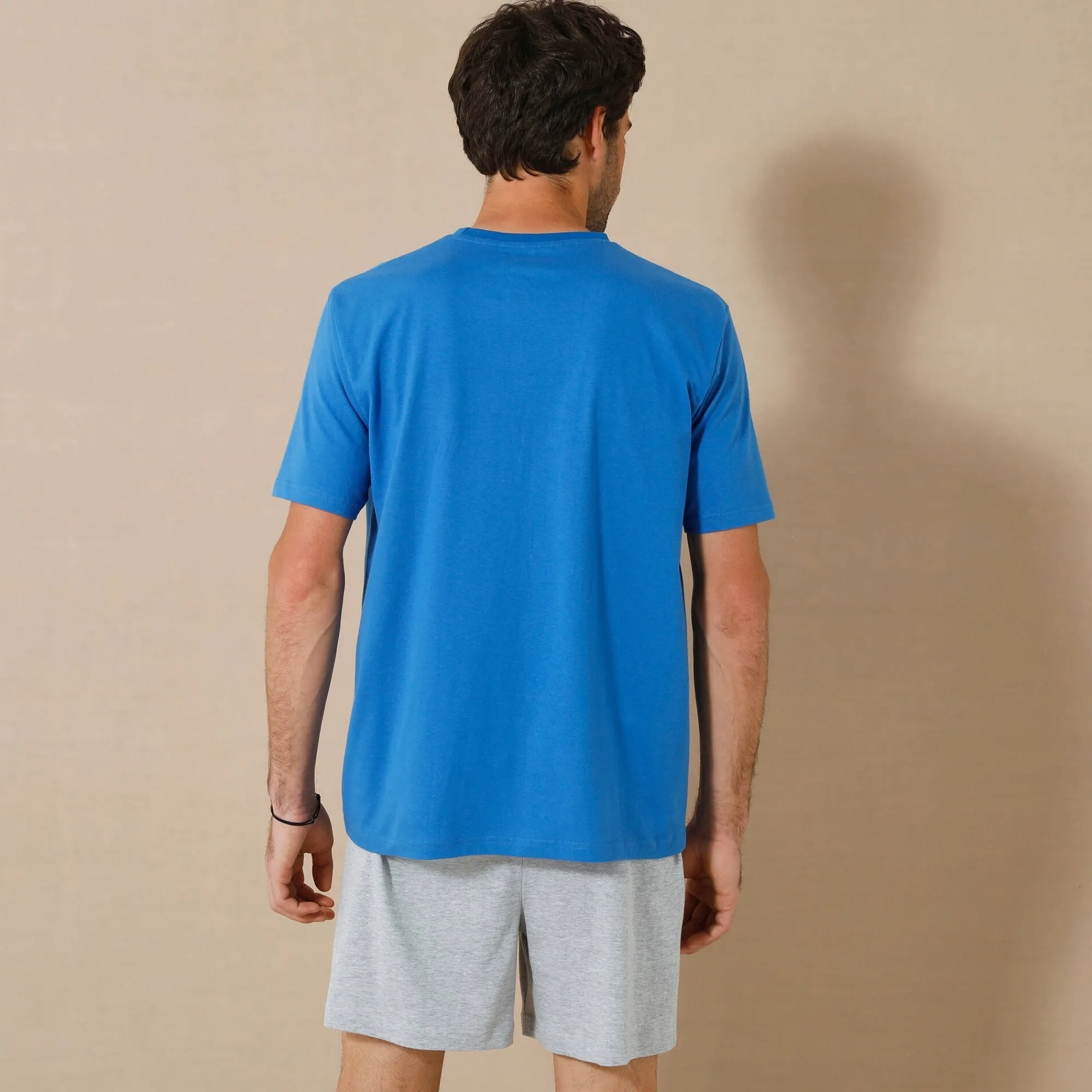 Pyjama En Kamerjas<Blancheporte Shortama met ronde hals Schtroumpfs® blauw / grijs