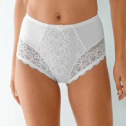 Slip En Shorty<Blancheporte Shorty in steungevende kant - set van 2 wit