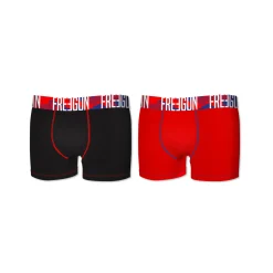 Ondergoed<Freegun Shorty in stretchkatoen ® - set van 2 zwart + rood