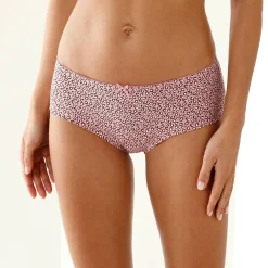 Slip En Shorty<Blancheporte Shorty in stretchkatoen met "panter" print - Set van 4 rood