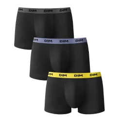 Ondergoed<Dim Shorty Mix and Colors - set van 3 zwart + blauw + geel