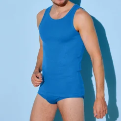 Ondergoed<Blancheporte Singlet - herenondergoed, set van 3 blauw