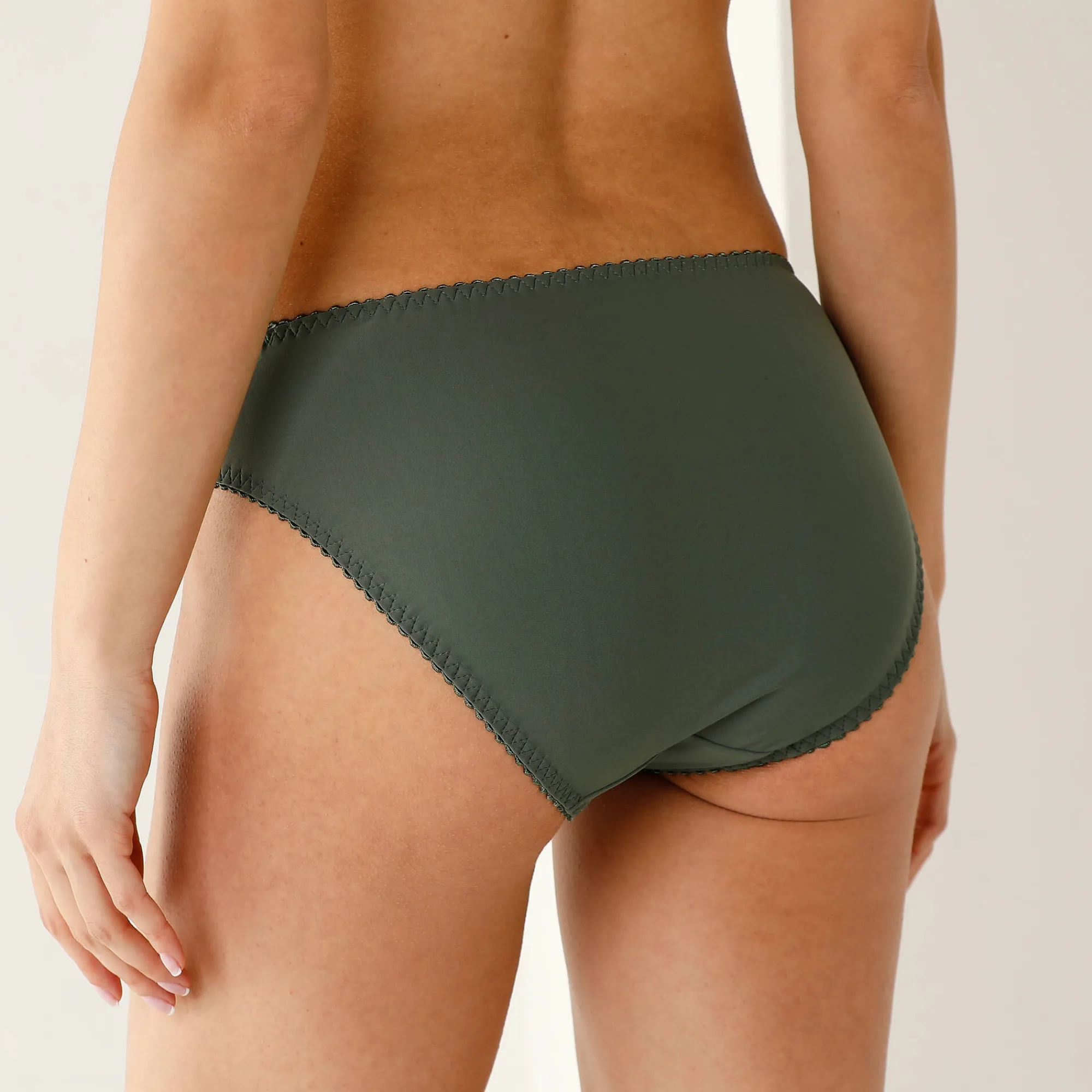 Slip En Shorty<Sans Complexe Slip in effen kant Arum donkergroen