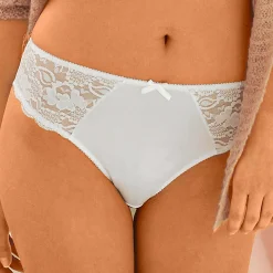 Slip En Shorty<Confidence Lingerie Slip in glanstricot en kant Avila - set van 2 wit + zwart
