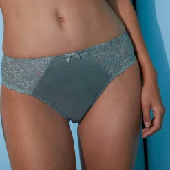 Slip En Shorty<Confidence Lingerie Slip in glanstricot en kant Avila - set van 2 leiblauw + laguneblauw