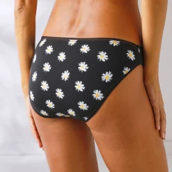 Slip En Shorty<Blancheporte Slip in katoen bedrukt met bijpassende bijenmotieven - set van 4 zwart / geel