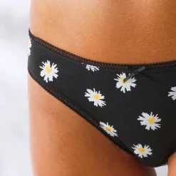Slip En Shorty<Blancheporte Slip in katoen bedrukt met bijpassende bijenmotieven - set van 4 zwart / geel