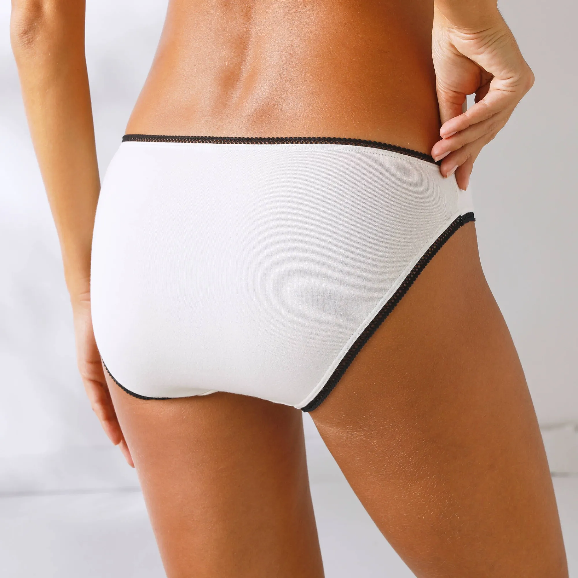 Slip En Shorty<Blancheporte Slip in katoen bedrukt met bijpassende bijenmotieven - set van 4 zwart / geel