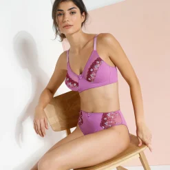 Slip En Shorty<Confidence Lingerie Slip in microvezel en geborduurde tule Caminata violine