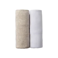 Slip En Shorty<Blancheporte Slip in stretchkatoen met hoge, omhullende taille - set van 2 wit + chiné beige