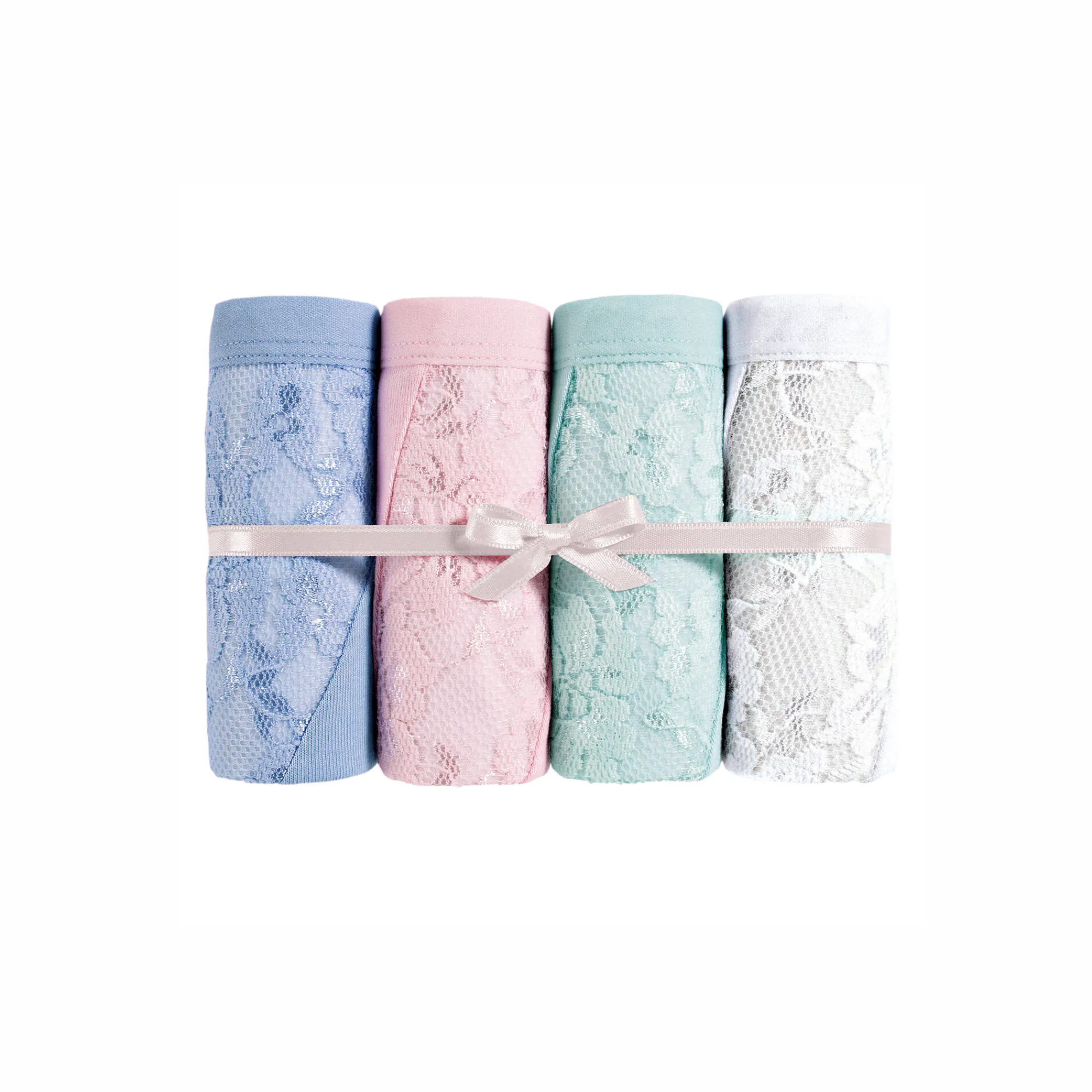Slip En Shorty<Blancheporte Slip met afslankende pasjes in kant - set van 4 pastel