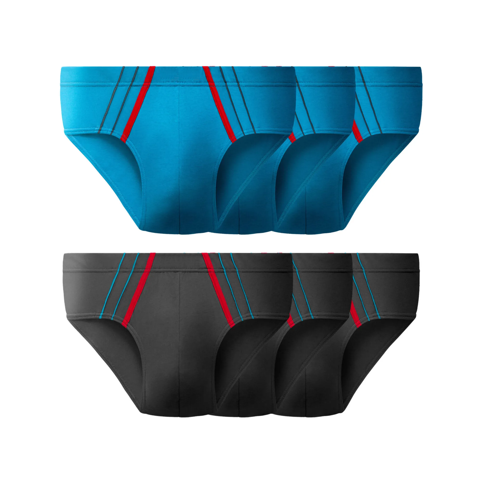 Ondergoed<Blancheporte Slip met comforttaille - set van 6 blauw / grijs