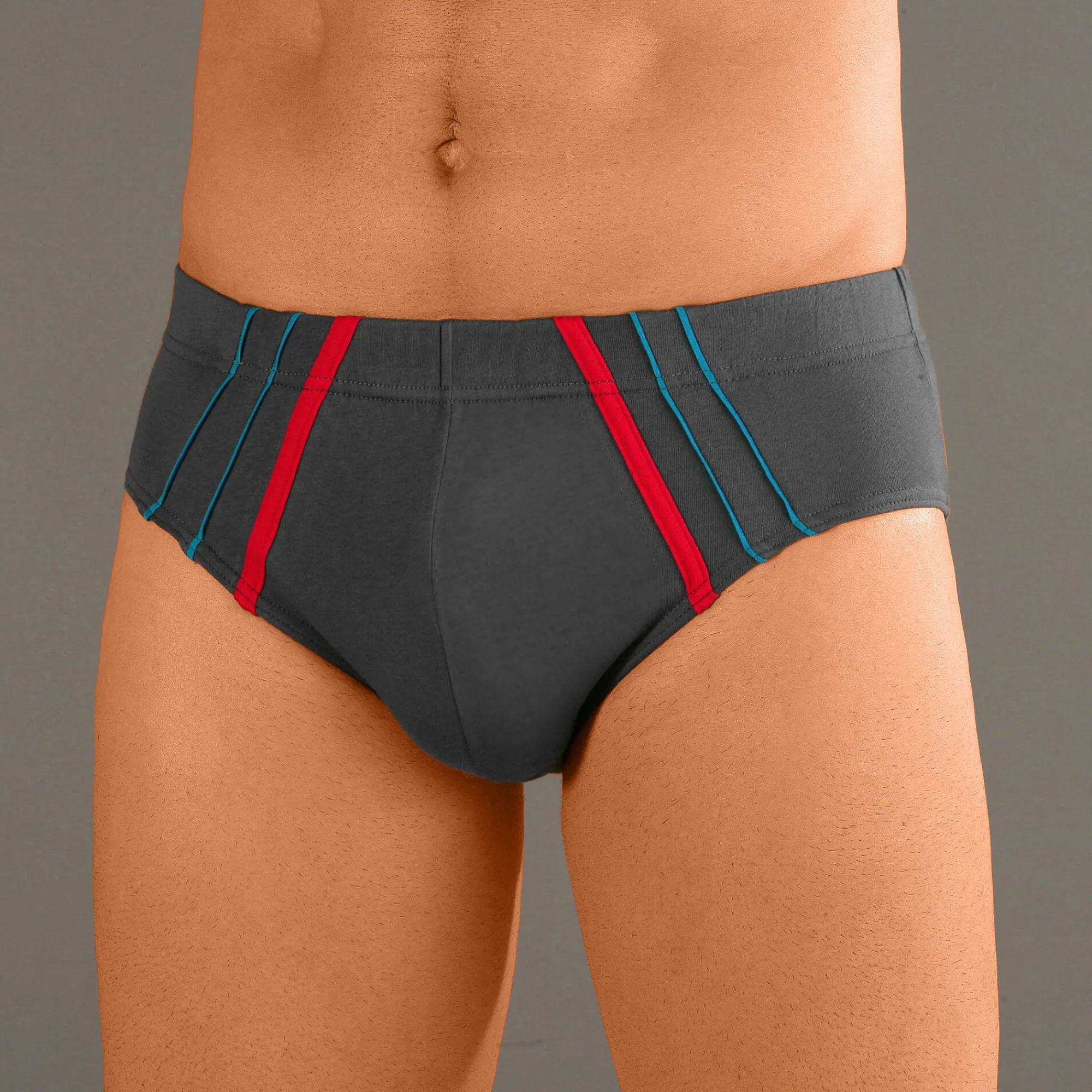 Ondergoed<Blancheporte Slip met comforttaille - set van 6 blauw / grijs