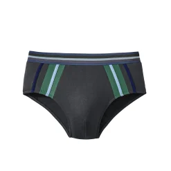 Ondergoed<Blancheporte Slip met hoge taille en contrasterende strepen - set van 6 antraciet + marine