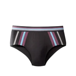 Ondergoed<Blancheporte Slip met hoge taille en contrasterende strepen - set van 6 zwart / bordeaux
