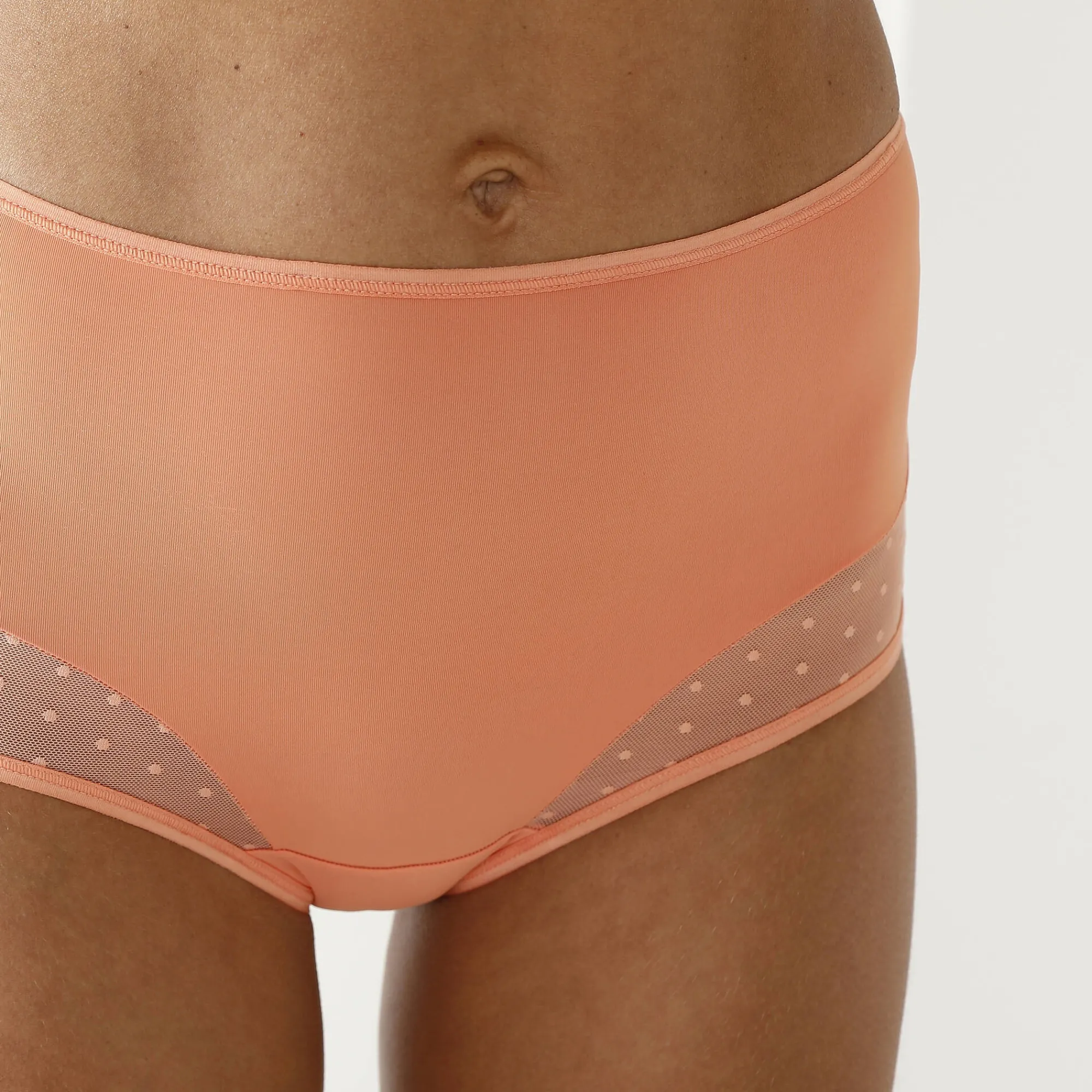 Slip En Shorty<Blancheporte Slip met hoge taille in microvezel - Set van 2 abrikoos