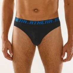 Ondergoed<Athena Slip My Petit Prix ®- set van 4 zwart + marine + blauw