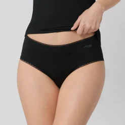Slip En Shorty<Sloggi Slipje in midimodel GO, biologisch katoen - set van 2 zwart
