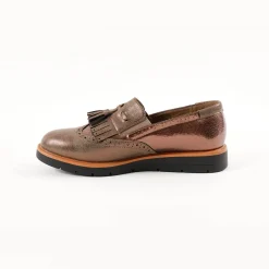 Feestelijke Schoenen|Derby's En Mocassins<Blancheporte Slip-ons met sleehak, franjes en kwastjes bruin