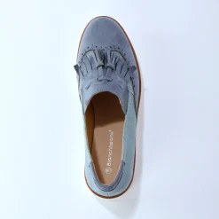 Derby's En Mocassins|Schoenen<Blancheporte Slippers met franjes blauw